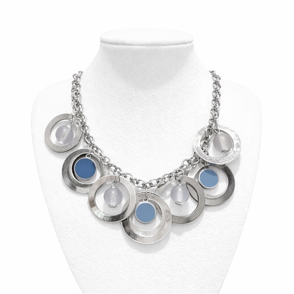 ☀️Paparazzi Silver/blueCircle Necklace